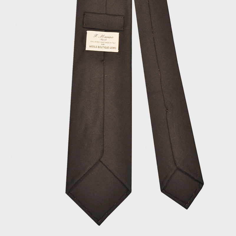 F.Marino Handmade Cashmere Tie 3 Folds Coffee Brown-Wools Boutique Uomo