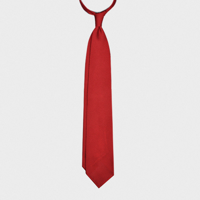 F.Marino Handmade Grenadine Silk Tie 3-Fold Red-Wools Boutique Uomo