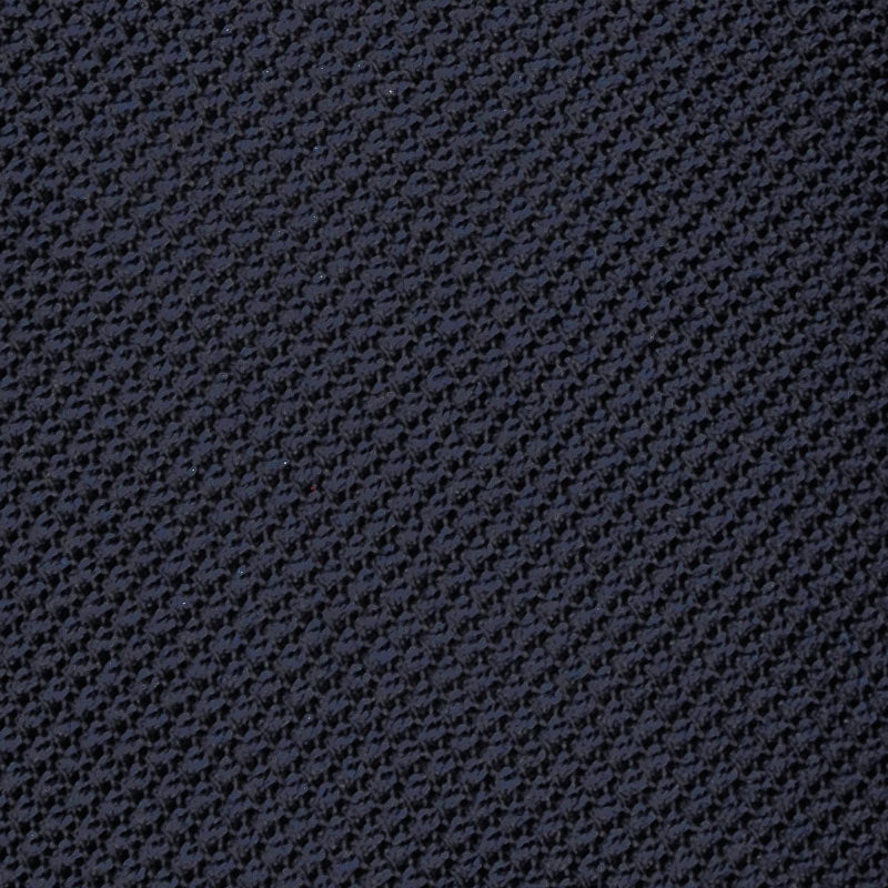 Navy Blue Solid Color Tie Unlined Grenadine Silk