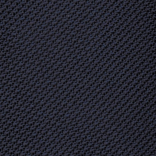 Navy Blue Solid Color Tie Unlined Grenadine Silk