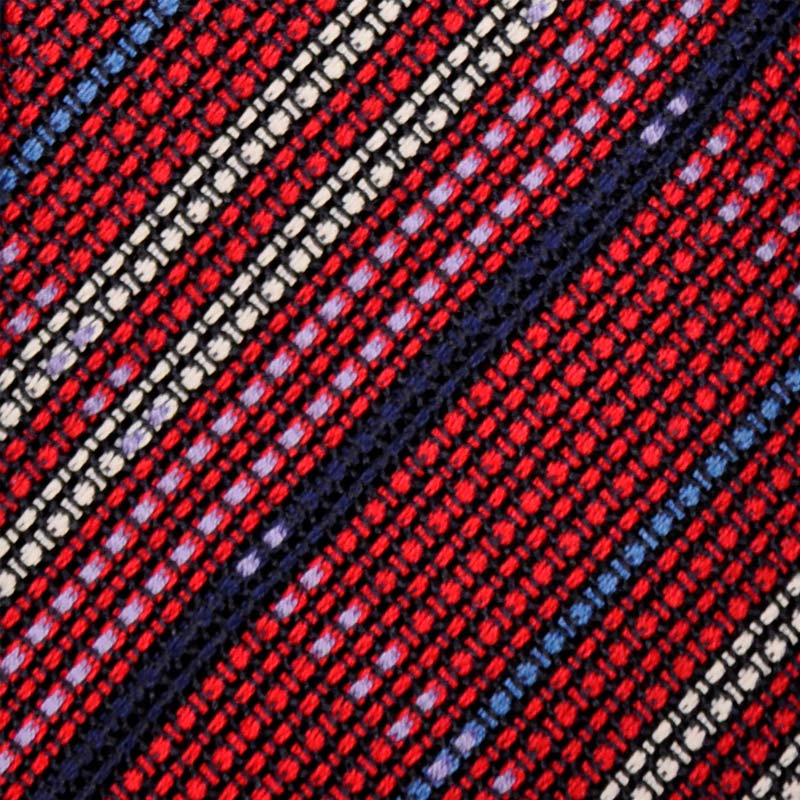 F.Marino Handmade Grenadine Silk Tie Madras Red-Wools Boutique Uomo