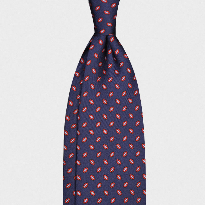 F.Marino Handmade Silk Tie 3-Fold Fantasy Micro Geometry-Wools Boutique Uomo