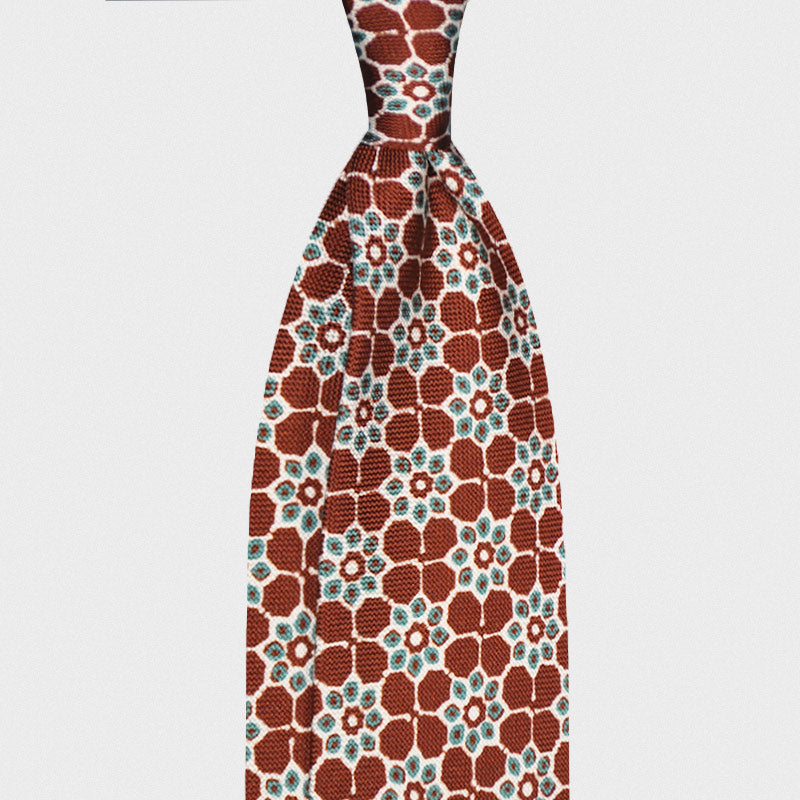 F.Marino Handmade Panama Silk Tie 3-Fold Teal Green-Wools Boutique Uomo