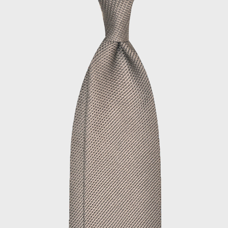 F.Marino Handmade Grenadine Silk Tie 3-Fold Grey-Wools Boutique Uomo