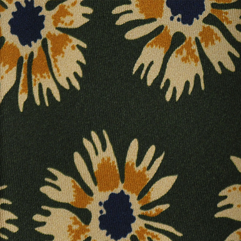 F.Marino Handmade Silk Tie 3-Fold Garden Carnations | Green-Wools Boutique Uomo