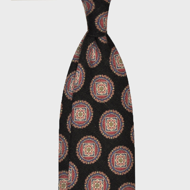 F.Marino Handmade Tie 3-Fold Silk Cotton | Graphite-Wools Boutique Uomo