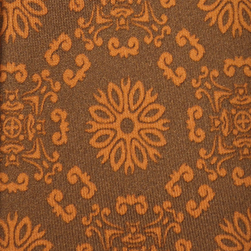 F.Marino Handmade Jacquard Silk Tie 3-Fold Fantasy Floreal | Bronze-Wools Boutique Uomo
