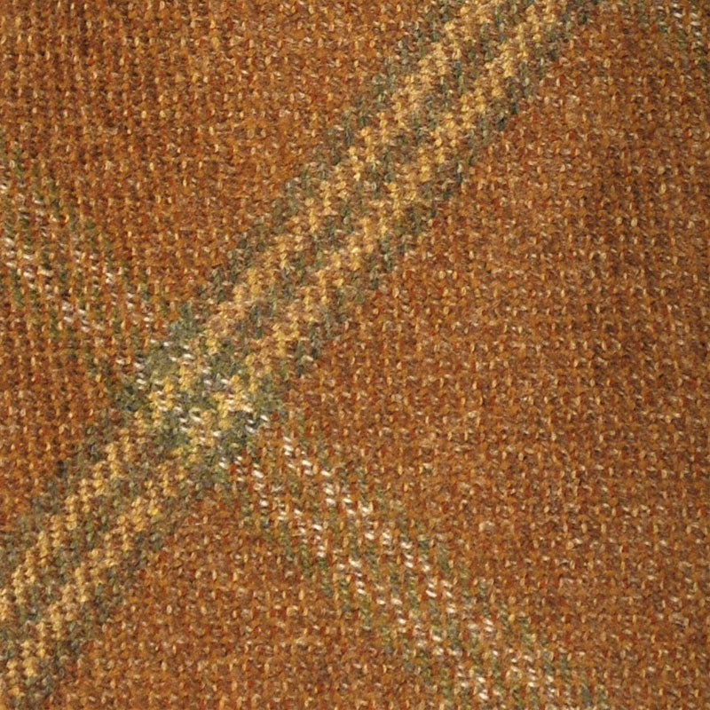F.Marino Handmade Wool Tie 3-Fold Check Caramel-Wools Boutique Uomo