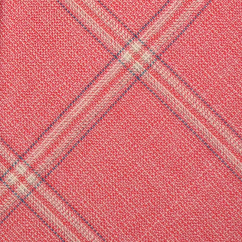 F.Marino Handmade Wool Tie Drapers Italy 3-Fold Windowpane Pink-Wools Boutique Uomo