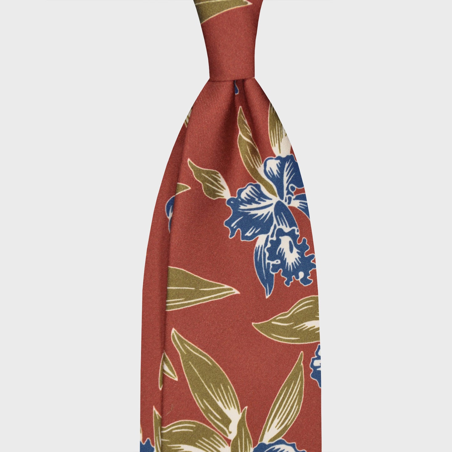 F.Marino Hawaiian Silk Tie 3 Folds Rust-Wools Boutique Uomo