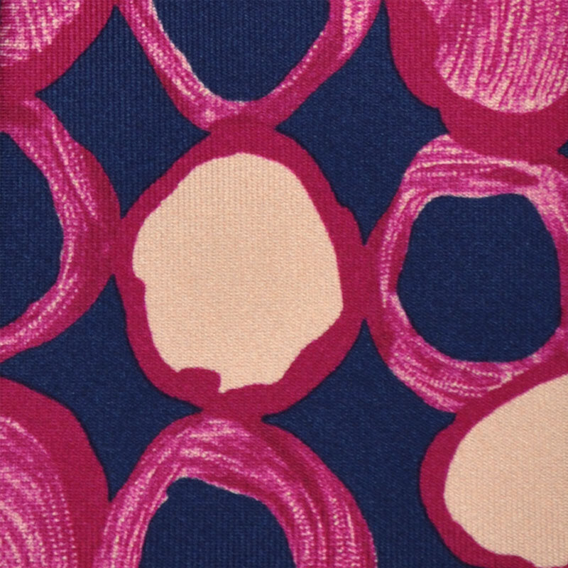 F.Marino Silk Tie 3 Folds Fantasy Pattern Artistic Fucsia Pois-Wools Boutique Uomo