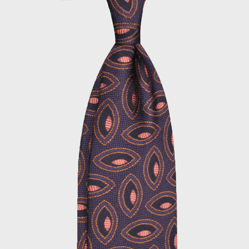 F.Marino Silk Tie 3 Folds Pink Eyes-Wools Boutique Uomo