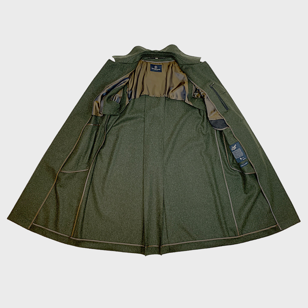 Schneiders Men's Loden Coat Hubertus Oliv Green-Wools Boutique Uomo