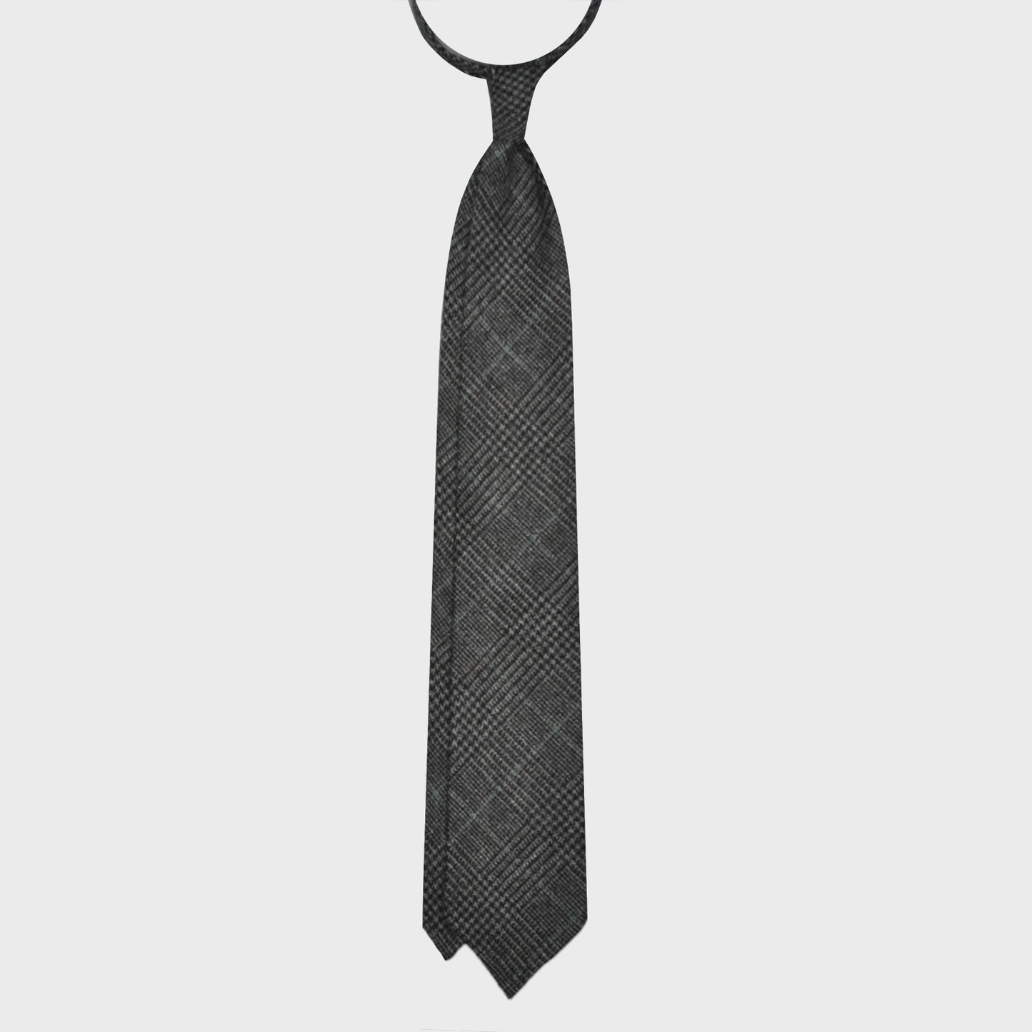 Load image into Gallery viewer, Anthracite Grey Glen Check Wool Tie Unlined F.Marino Napoli

