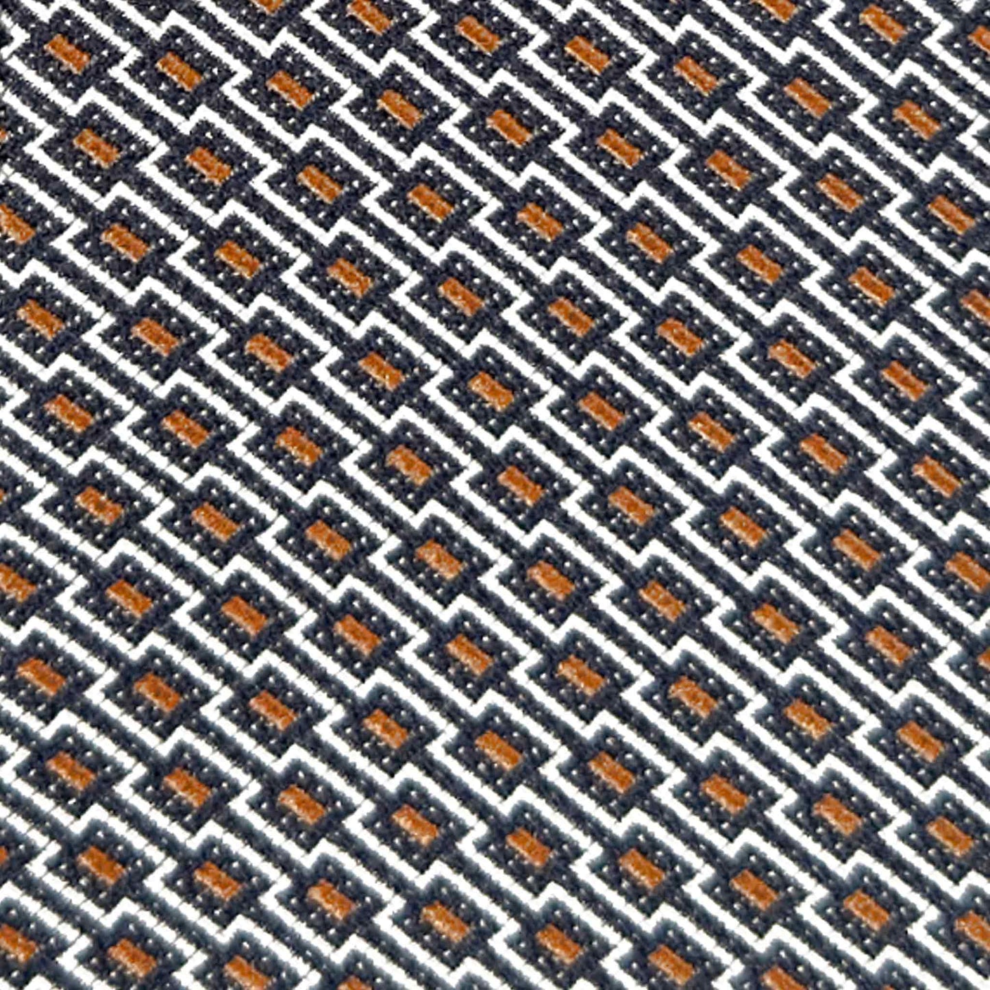 Men’s clothing boutique Geneva silk tie navy white geometric detail texture
