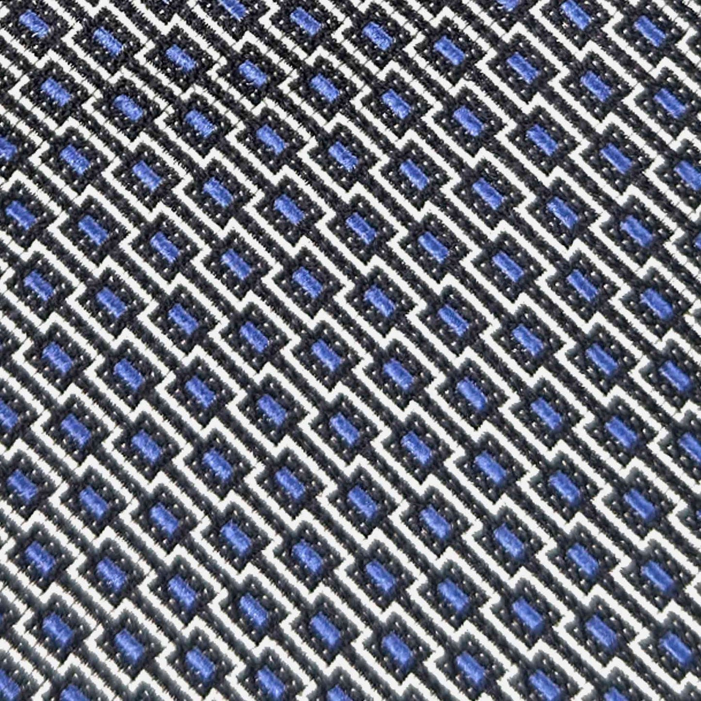 detail of Sky Blue Silk Tie Art Deco Geometric