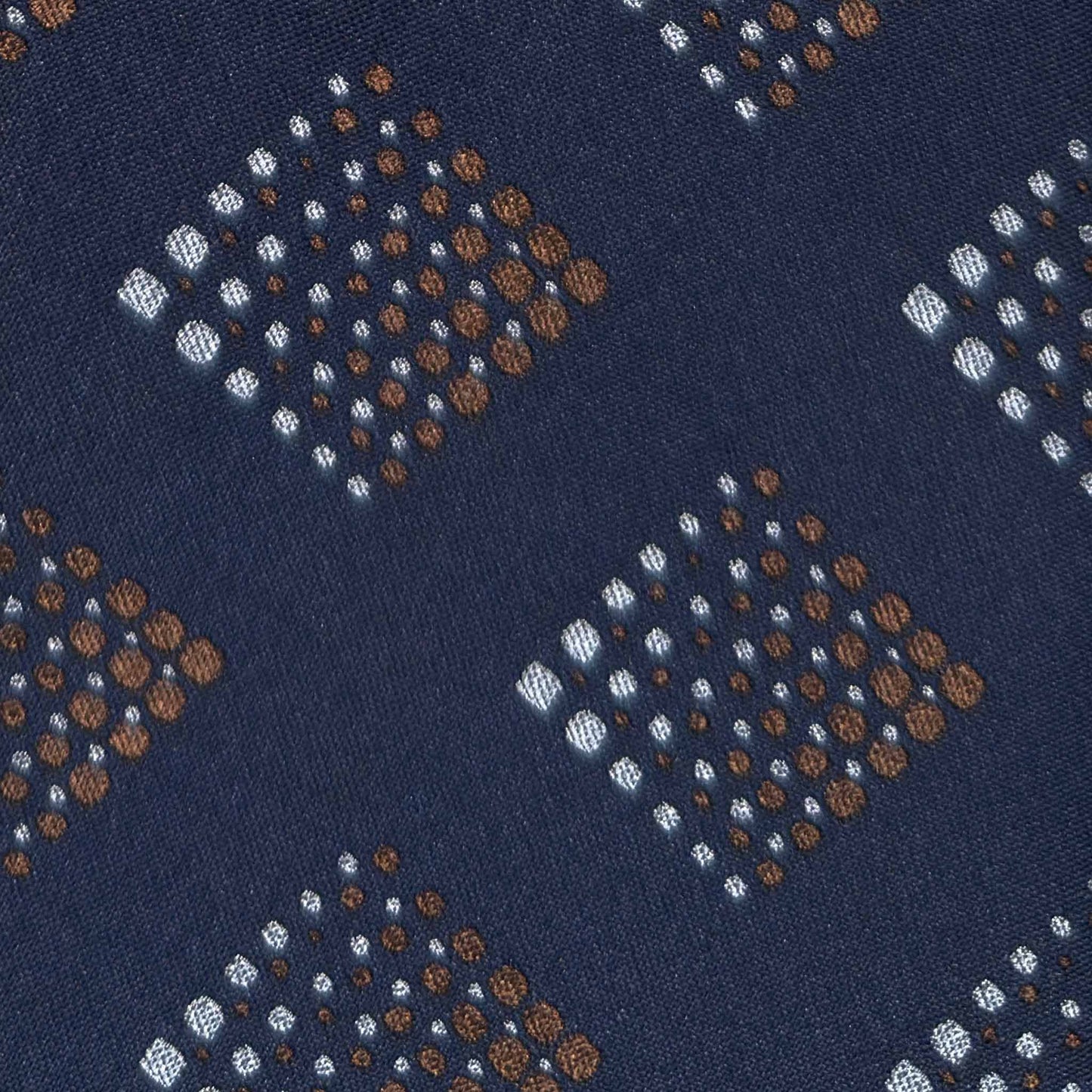 Italian silk tie denim blue geometric dot pattern