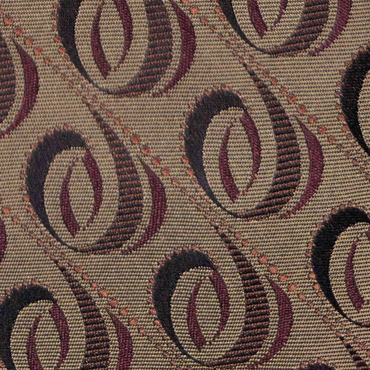 Modernist diagonal oval pattern silk tie taupe beige detail