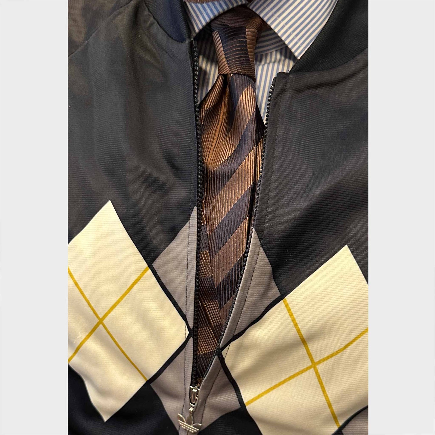 F.Marino Napoli exclusive for Wools Boutique Uomo Geneva  Silk Tie Copper Brown Art Nouveau Geometric