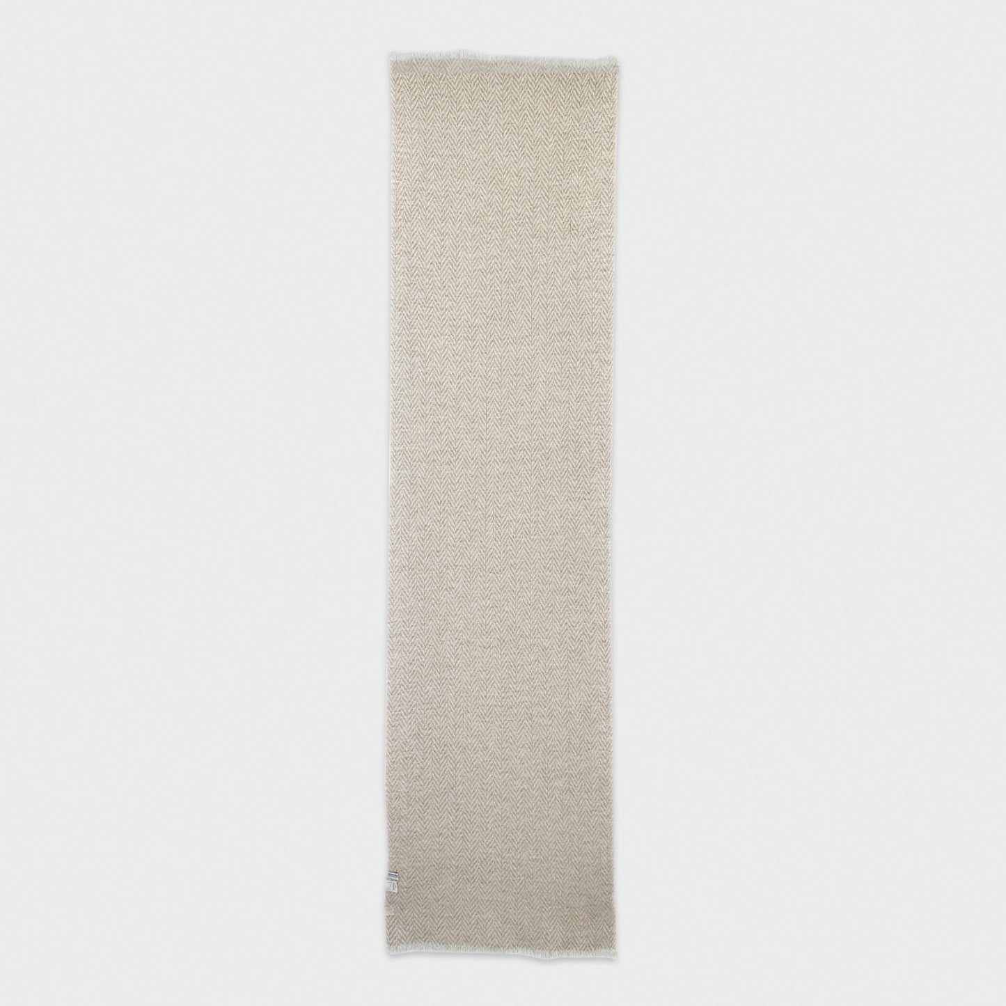 Beige Cashmere Scarf Herringbone