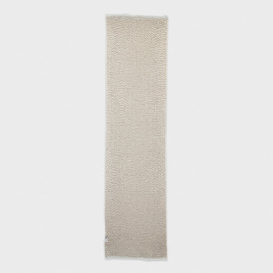 Beige Cashmere Scarf Herringbone