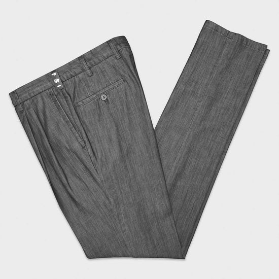 Load image into Gallery viewer, Black Tailored Trousers Kurabo Jeans Double Pleats
