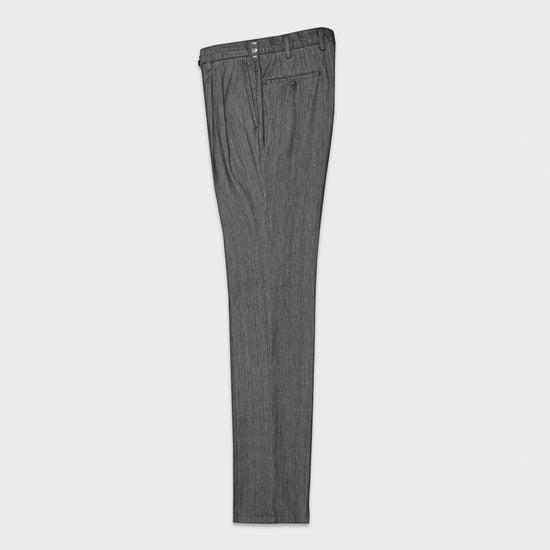 Load image into Gallery viewer, Black Tailored Trousers Kurabo Jeans Double Pleats
