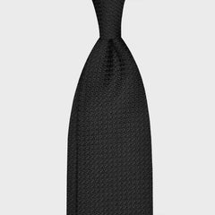 F.Marino Grenadine Cravate En Soie Grosse Gaze 3 Plis Noir