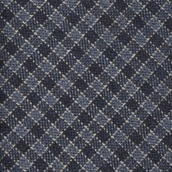 Denim Blue Micro Checked Tie Holland&Sherry Wool