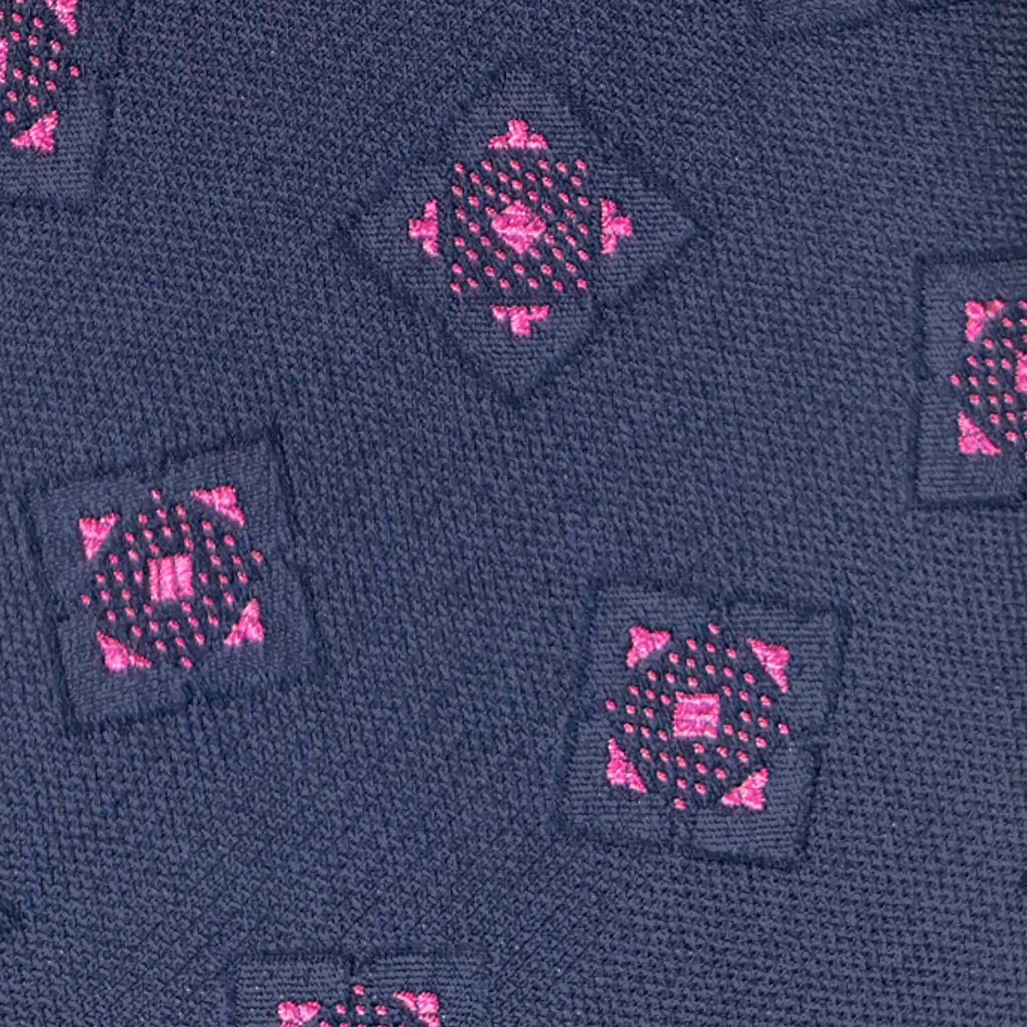 men’s tie store Geneva navy silk tie bold geometric pink detail
