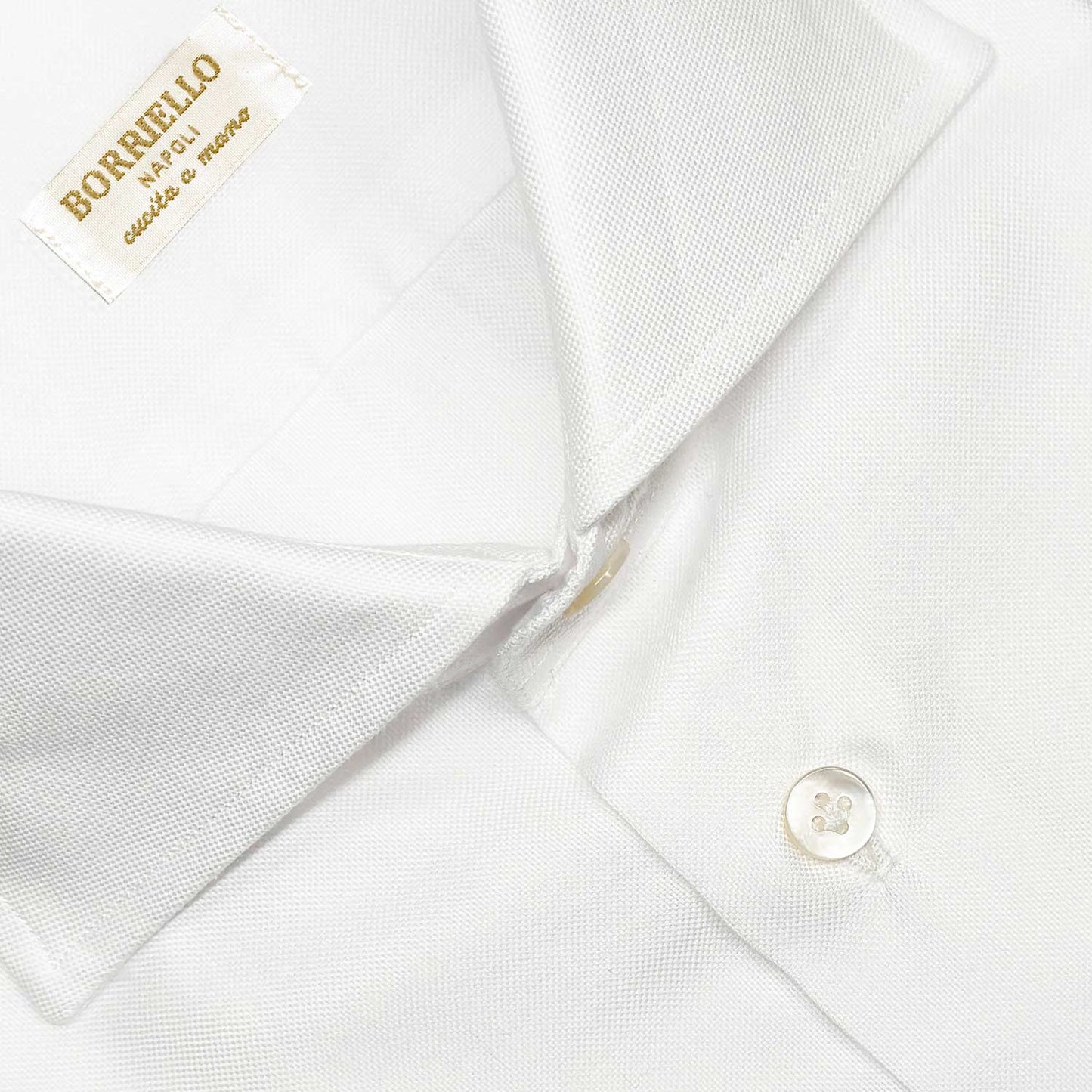 White Oxford Cotton Shirt Borriello Napoli.