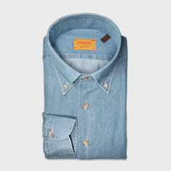 Borriello Denim Button-Down Shirt Light Blue