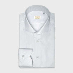 Borriello Poplin Cotton Shirt Classic Micro Checked Light Blue