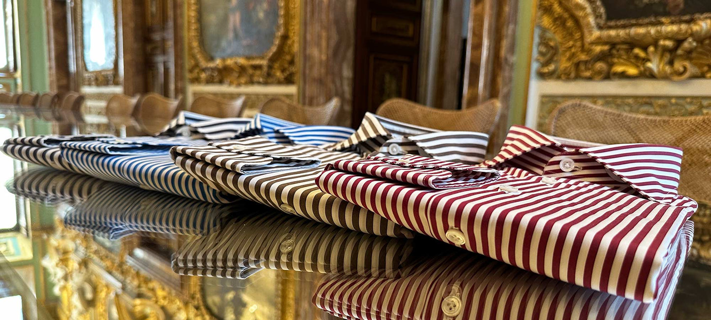 The history of Borriello shirts begins a laboratory in the center of Naples, since 1977 the culture of handmade shirts and the choice of high quality fabrics create a refined timeless suggestion. Excellent family craftsmanship that following the great tradition of handmade Neapolitan sartorial shirts, synonymous with high quality and elegance.