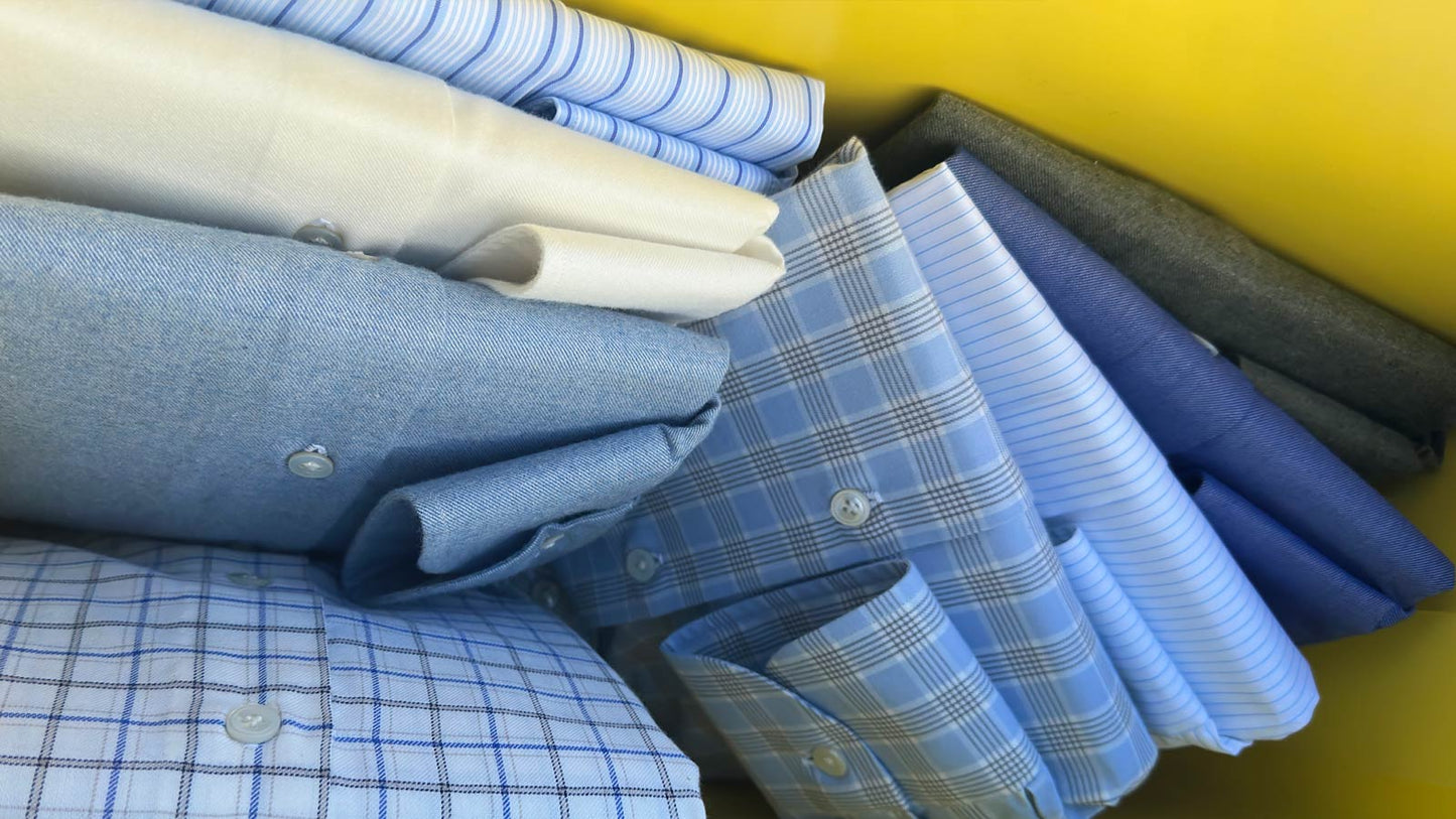 Handmade Italian shirts crafted by Borriello, premium cotton fabrics and tailored menswear at Wools Boutique Uomo Geneva