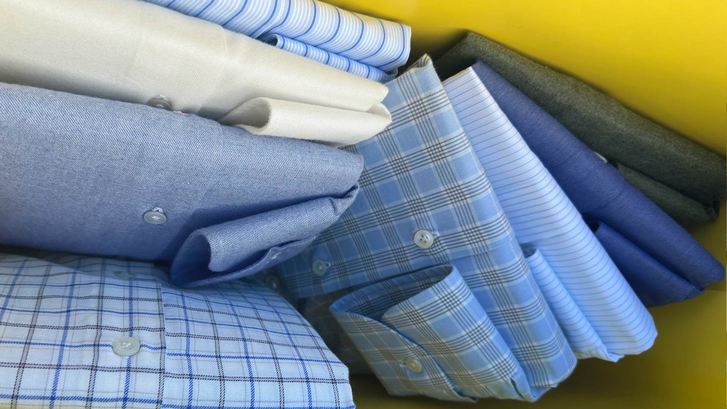 Handmade Italian shirts crafted by Borriello, premium cotton fabrics and tailored menswear at Wools Boutique Uomo Geneva