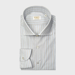 Borriello Multi Striped Poplin Shirt Light Sand Beige
