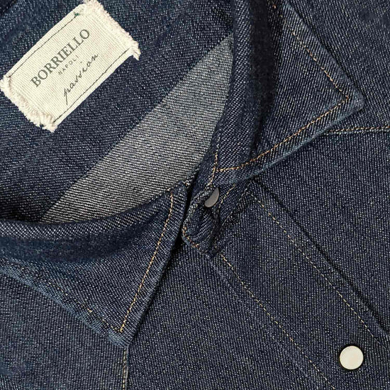 Indigo Blue Western Denim Shirt Borriello Napoli