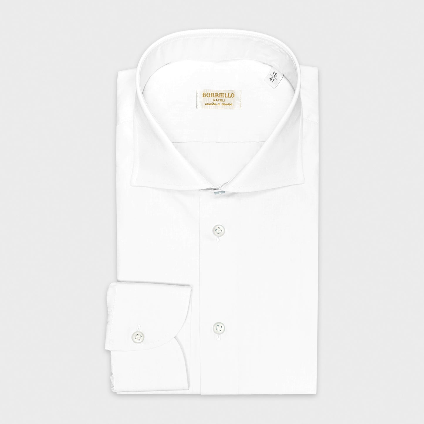 Borriello White Shirt Popeline Cotton-Wools Boutique Uomo