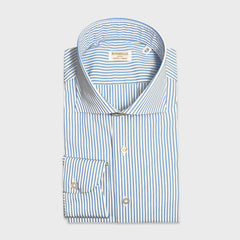 Borriello Double Twisted Striped Poplin Shirt Sky Blue