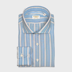 Borriello Multi Striped Tencel Shirt Sky Blue