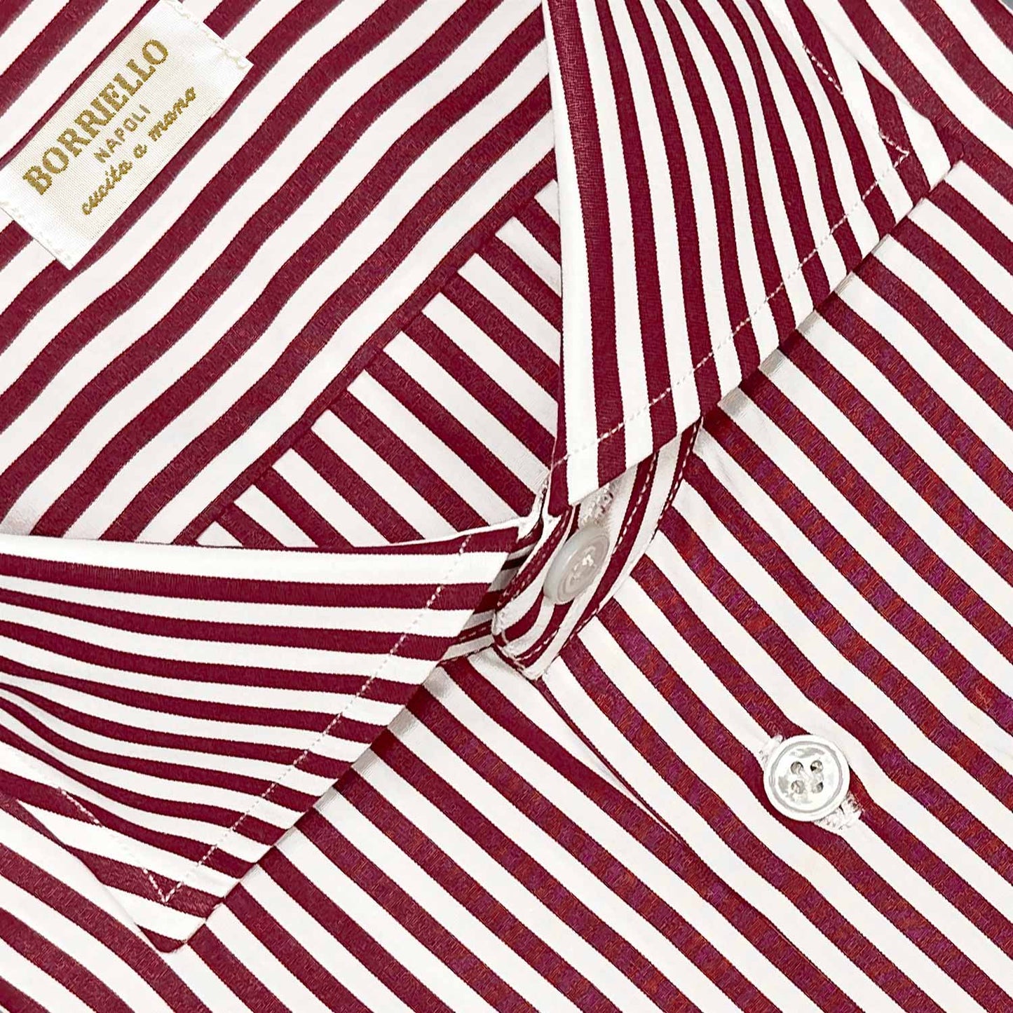 Load image into Gallery viewer, Borriello Burgundy Red Striped Shirt Popeline Cotton-Wools Boutique Uomo
