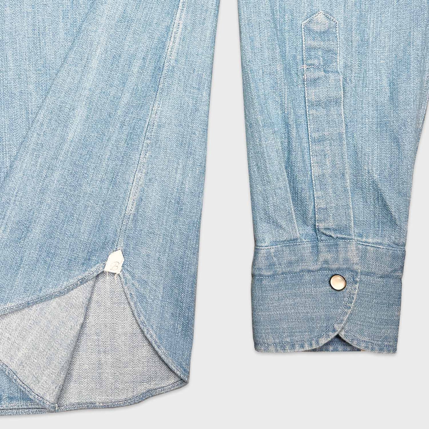 Borriello Light Blue Western Denim Shirt-Wools Boutique Uomo