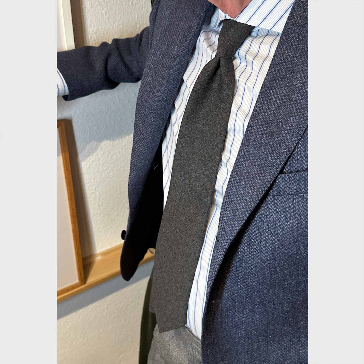 Wools Boutique Uomo Geneva  Wool Tie Graphite Grey