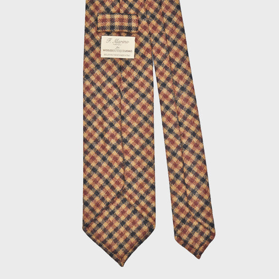 Load image into Gallery viewer, F.Marino Gun Club Checked Flannel Wool Tie 3 Folds Burgundy Red
