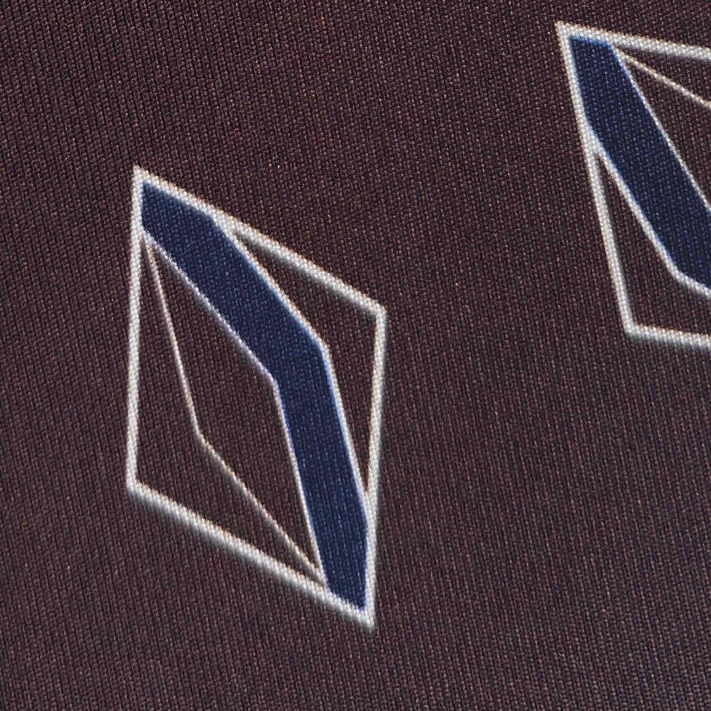 Details of Coffee Brown Silk Tie Art Deco Rhombus Geometric Pattern