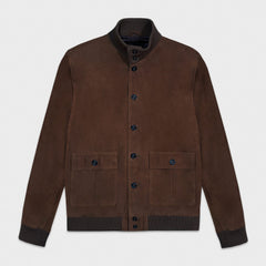 Valstarino A1 Militär-Fliegerjacke Wildleder Braun Caffè