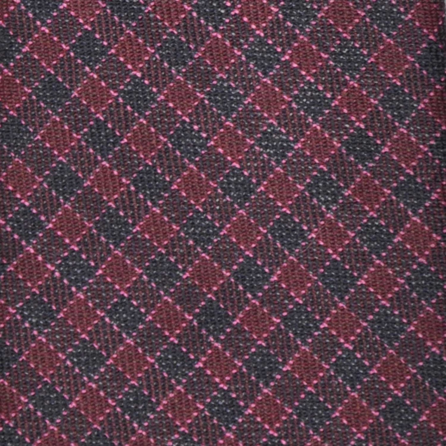 Burgundy Micro Checked Tie Holland&Sherry Wool