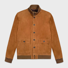 Valstarino A1 Militär-Fliegerjacke, Wildleder, braune Sandale