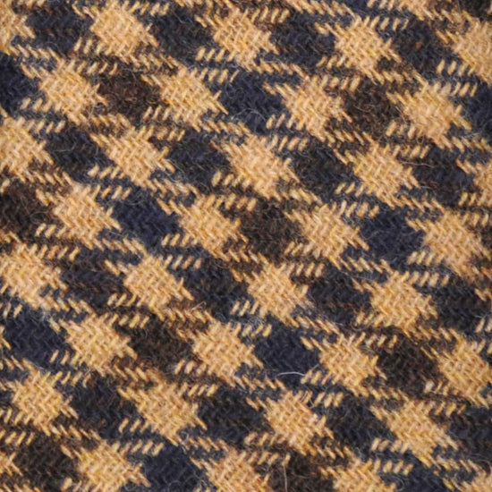 Camel Tweed Tie Classic Checked. Classic tweed tie, wool texture to the touch bristly feeling, unlined checked wool tie handmade in Italy by F.Marino Napoli exclusive for Wools Boutique Uomo